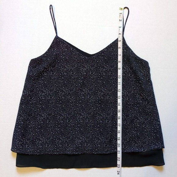 Anthropologie Paper Crane Polka Dot Tank Top Black Womens S Metallic Festival - Picture 6 of 7